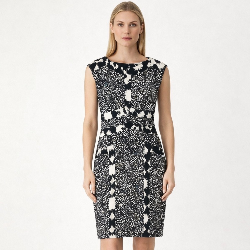 Diane‎ Von Furstenberg Stirling abstract print 100% silk sheath dress size 6